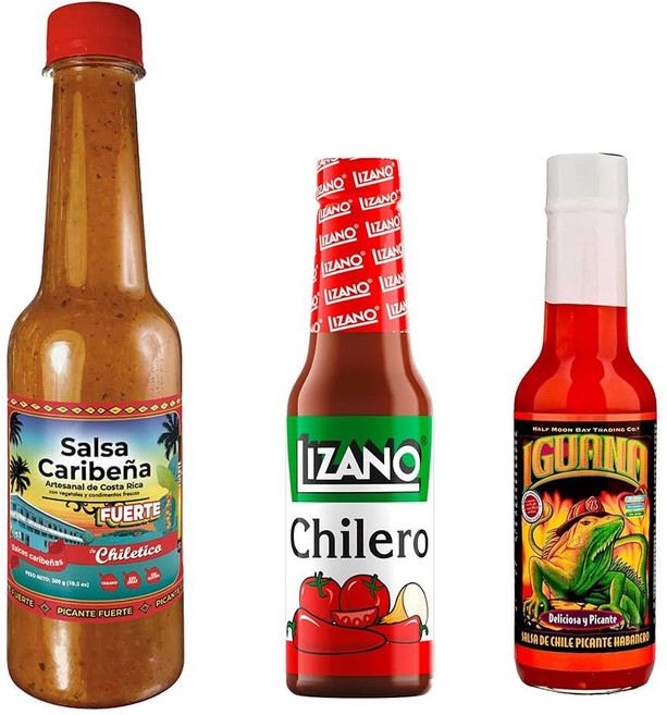 코스타리카 핫소스 선물 팩 - 3병 버라이어티 세트 Chiletico 핫 전통 칠레로 이구아나 하바네로 소스 포함 장인 캐리비안 스타일 살사 총 610g(21.5온스) 20, 코스타리카 핫소스 선물 팩 - 3병 버라이어티 트 Ch