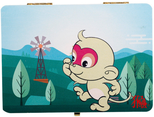 生肖彩印乳牙保存盒 寶寶胎毛胎髮臍帶紀念收藏, 生肖猴