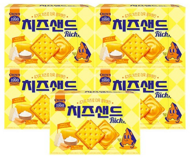 치즈샌드 180g x 5개 치즈크래커 치즈샌드위치 치즈타르트
