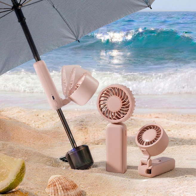 Niftynest 휴대용 무선 초강력 접이식 저소음 손선풍기 미니 선풍기 우산 손잡이에 끼움 가능, 카키색, L68