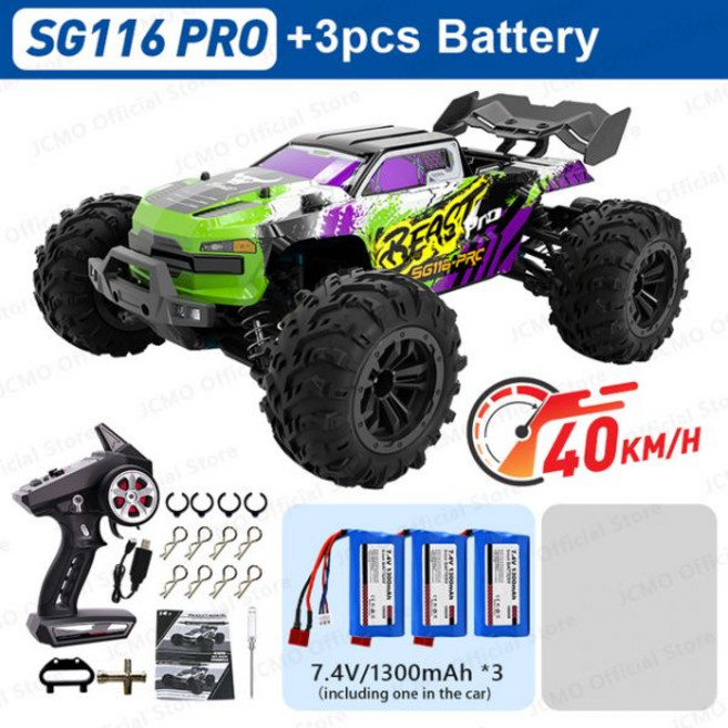rc카 키덜트 CARS ZLL SG11 MAX RC카 브러시리스 4WD RC카 전문 레이싱 카 고속 오프로드 드리프트 자동차 원격 제어 kmh 24G, 11.SG116PRO-3B, 1개