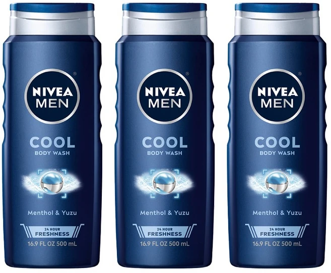 NIVEA 니베아 멘 쿨 3 in 1 바디워시, 500ml, 3개 - 쿠팡