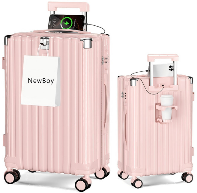 NewBoy 캐리어 20인치 22인치 24인치 기내용 대형 하드 여행용 감성 하드 캐리어 수납 주머니 대용량 패션