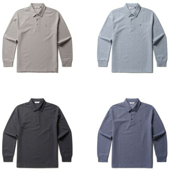 올젠 OLZEN 와플 조직감 긴팔 카라 티셔츠 ZBF3TT1202 698117