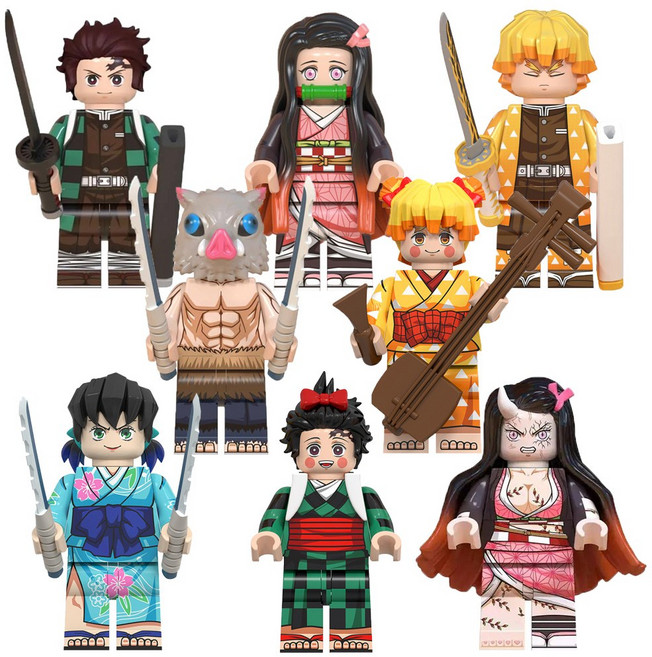 귀멸의칼날 : 8종 세트 01 세트 호환블럭 브릭미니피규어 취미/수집/장식/컬렉션용 커스텀 블록피겨, 09. 귀멸의칼날  8종 세트 01(로켓), 1개