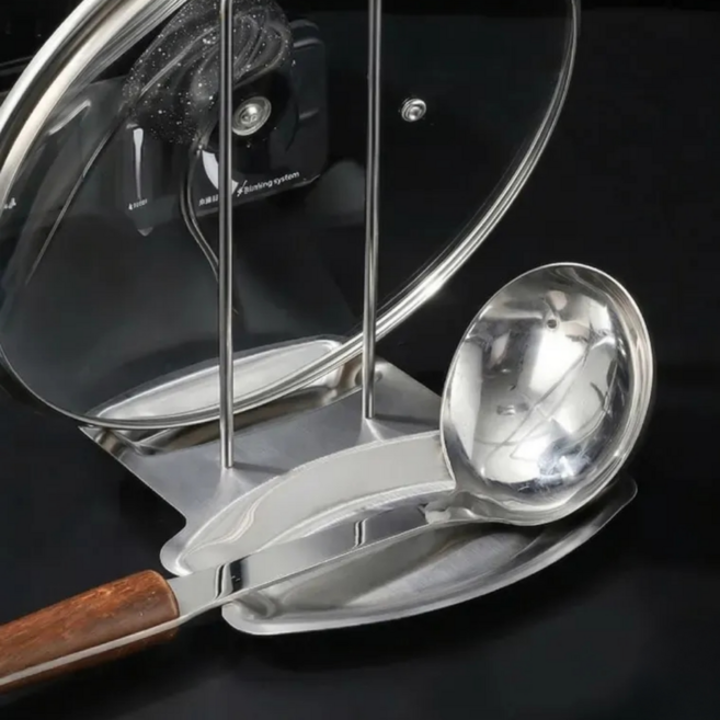 fformme 430 스텐 냄비 뚜껑 받침대 국자 거치대, 1개, 스테인리스