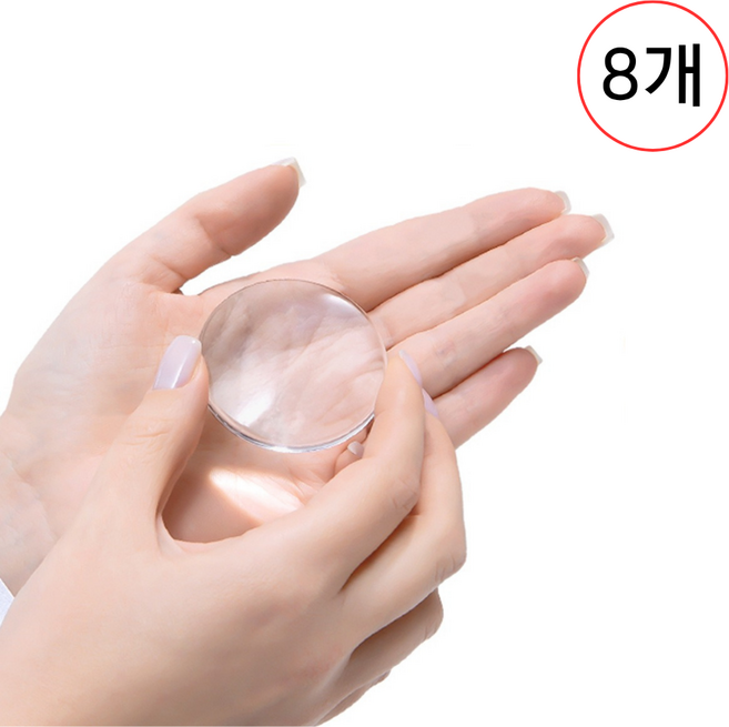 쟈드아가트 실리콘 문보호 문쾅패드 원형, 투명, 1개, 0.8cm