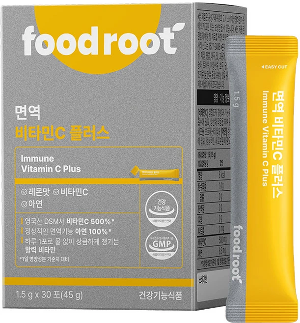 푸드루트 면역 비타민 C 플러스 영양제 가루 분말, 1.5g, 30개 - 쿠팡