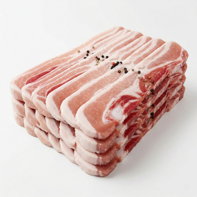 천지푸드 대패삼겹살 3mm 냉삼 냉동삼겹살 1kg, 1개