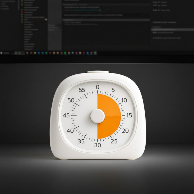 애니모어 무소음 뽀모도로 타이머 1시간, 1개, 화이트 시리즈