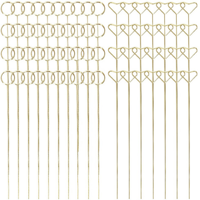 카드꽂이 화분픽꽂이 원형 메세지 클립 40pcs (하트 20개 원형 20개), 1개
