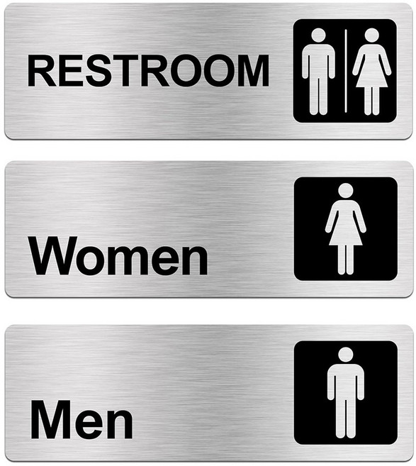 세븐락 알루미늄 UV코팅 화장실(남 여 공용) 안내 표지판, 1개, Men