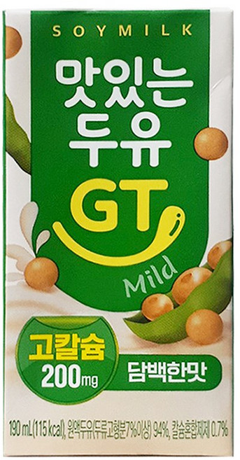남양 맛있는 두유 GT 고칼슘 담백한맛 190ml x48, 48개