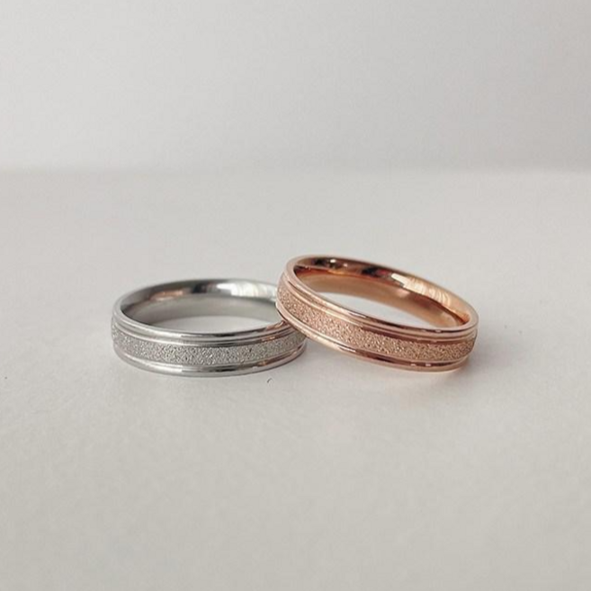 띵니 써지컬스틸 샌드 반지 커플 우정 각인반지 커플반지 커플링 각인커플링 각인커플반지