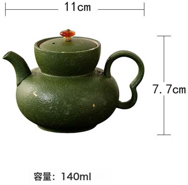 復古浮雕功夫茶具套裝 手繪白瓷主人杯純手工紫砂壺, 1個, 小青柑-純色-雲渺壺:如圖所示