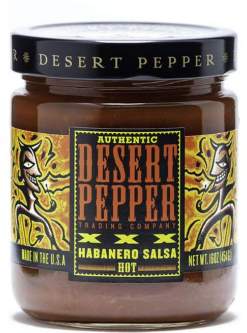 데저트 페퍼 트레이딩 컴퍼니 XXX 로스팅 하바네로 살사 454g Desert Pepper Trading Company XXX Roasted Habanero Salsa 16-O, 453g, 1개