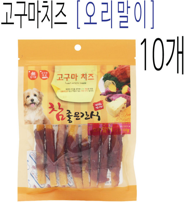참좋은간식 오리말이 100g x10개 강아지간식 애견간식, 10개