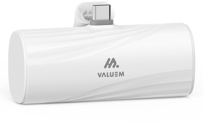 밸류엠 일체형 미니 도킹형 보조배터리 4000mAh D1 C타입, VM-B2PA4SICP(C타입), 화이트