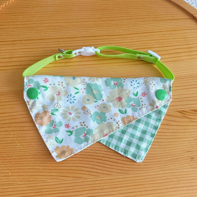 고양이 코튼 스카프 강아지 삼각 케이프, 1개, 민트꽃