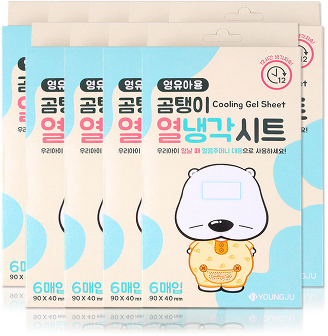 해호 곰탱이 영유아용 열냉각시트, 9개, 6매입