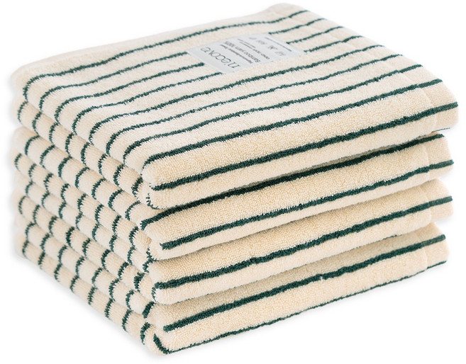 앤에코브 시그니처 대나무 100% 뱀부 수건, 4개, 파인 바닐라 ST