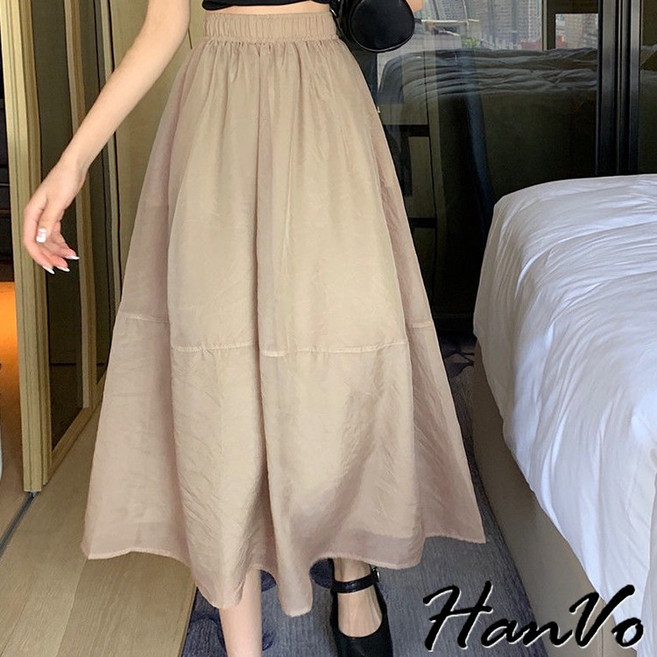 HanVo 輕飄飄唯美澎澎紗裙 韓系透氣親膚甜美半身裙 韓國女裝