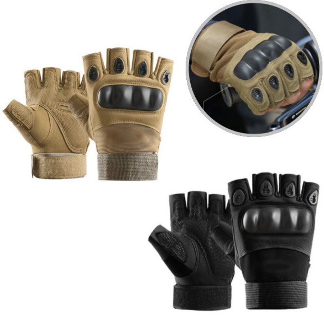 도나토르 밀리터리 다용도 전술 반장갑 손가락, 블랙, 1개