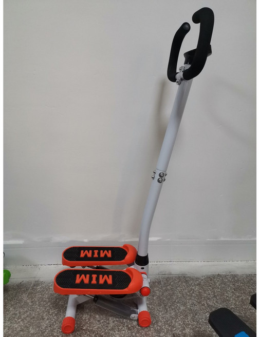 MIM 踏步機 登山式液壓腳踏機 附手扶把 居家健身器材 承重150KG 贈拉繩工具, 手扶款-橙色