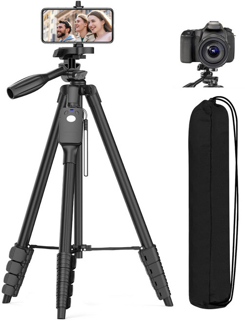 170cm 카메라 삼각대 DSLR 스마트폰 호환 접이식 휴대용 여행용 브이로그 촬영 거치대