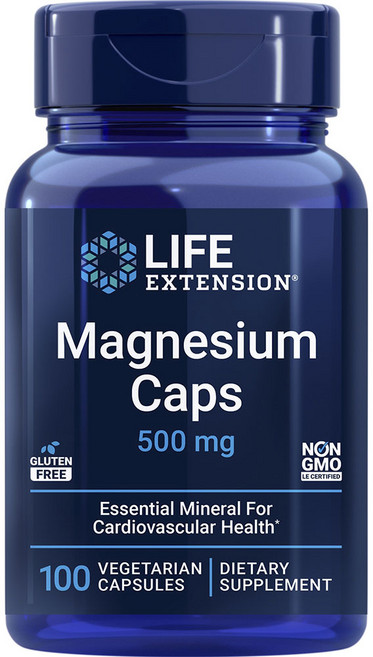 LIFE EXTENSION 鎂500mg植物膠囊, 1罐, 100顆