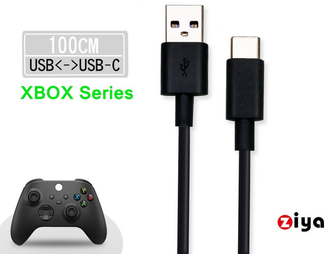ZIYA XBOX Series S/X USB Type-C 傳輸充電線 惡魔闇黑款 100cm, 1個