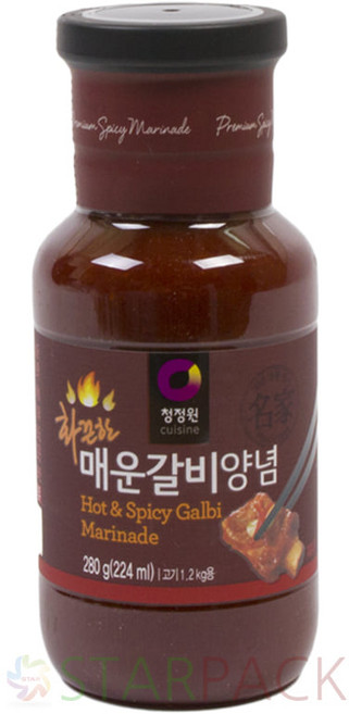 청정원 화끈한 매운갈비양념 280g 2근용 양념장 매갈, 1개