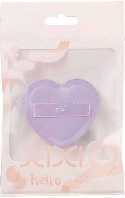 xixi 愛心氣墊粉撲 乾濕兩用, 1個, B款紫色單個）, 紫色