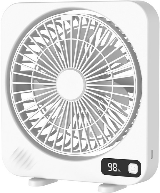 베리지 스퀘어 탁상용 선풍기 초경량 저소음 무선 휴대용 선풍기, 화이트