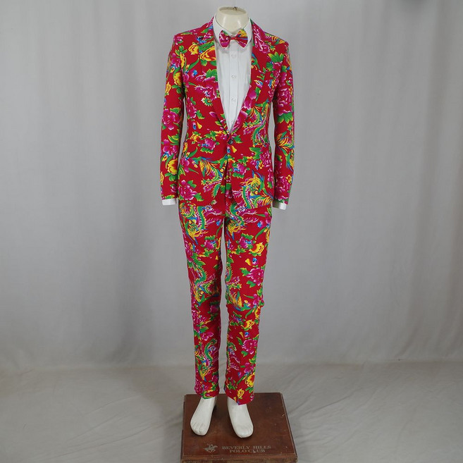 트로트 남자 가수 꽃무늬 화려한 정장 자켓 세트 행사복 진행자 사회자 의상 지배인 웨이터