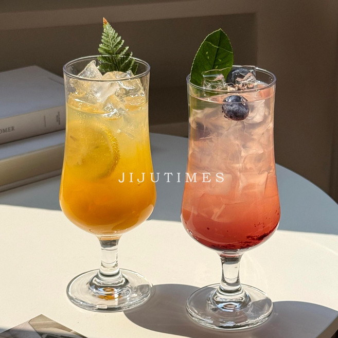 韓式INS風玻璃杯 果汁杯 飲品杯 雞尾酒杯, 2只裝, 1套
