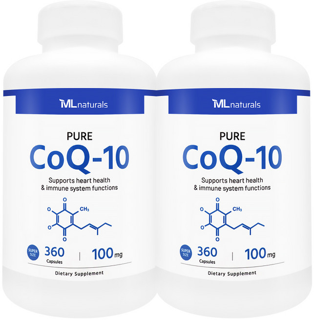 [미국빠른직구] 신제품 마이라이프 내추럴스 코큐텐 CoQ-10 100mg (수퍼사이즈), 2개, 360정