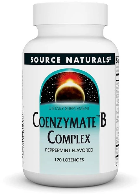Source Naturals 코엔자메이트 B 컴플렉스 - 입안에서 녹는 페퍼민트 맛 - 비타민 B - 120 캔디, 1개, 120정 - 쿠팡