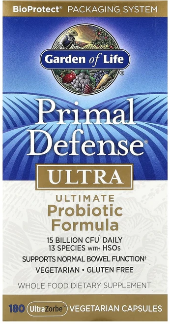 몸관리하세요 겨울입니다 Garden of Life Primal Defense 울트라 얼티밋 프로바이오틱 포뮬라 UltraZorbe 베지 캡슐 180정 특별관리진행, 1개 - 쿠팡