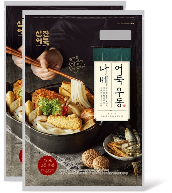 삼진 어묵우동나베, 2개, 1.052g