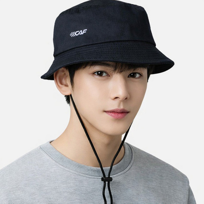 르까프 조임끈 버킷햇 모자 등산 남여공용 블랙