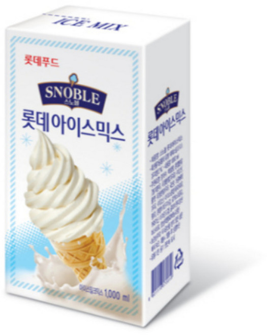 롯데 스노블 아이스믹스 바닐라 1박스 10팩 아이스크림 1L 10개