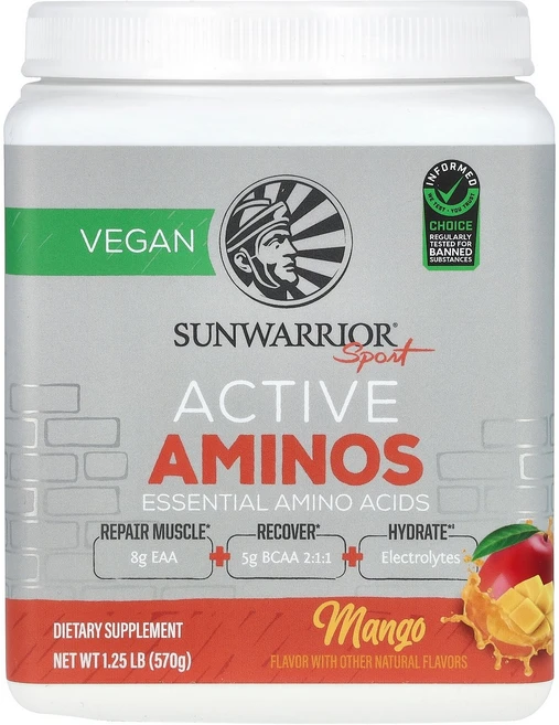 Sunwarrior Sport Active Aminos Mango 1.25 lb 570 g, Sunwarrior, Sport, Active Amin, 570g, 1개 - 쿠팡