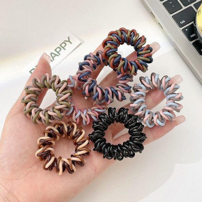 삼선 6P 헤어끈 여성 포니테일 고탄력 데일리 머리삔 FS146