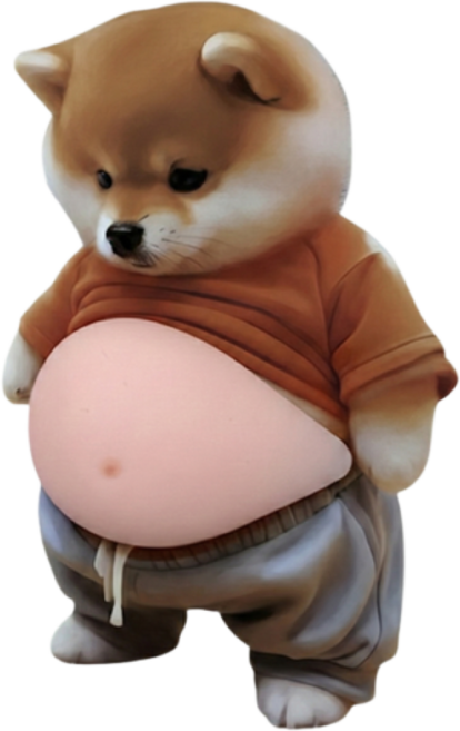 시바견 고양이 스티커 문콕 충돌방지 자파믹스 말랑이 장난감, 뱃살강아지, 2개