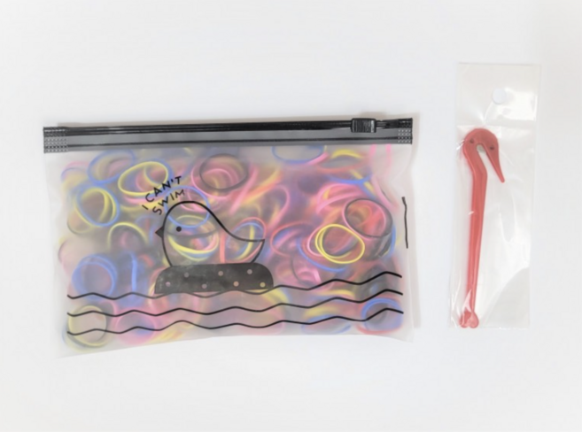 대용량 500개 일회용 머리끈+머리끈칼 머리 고무줄