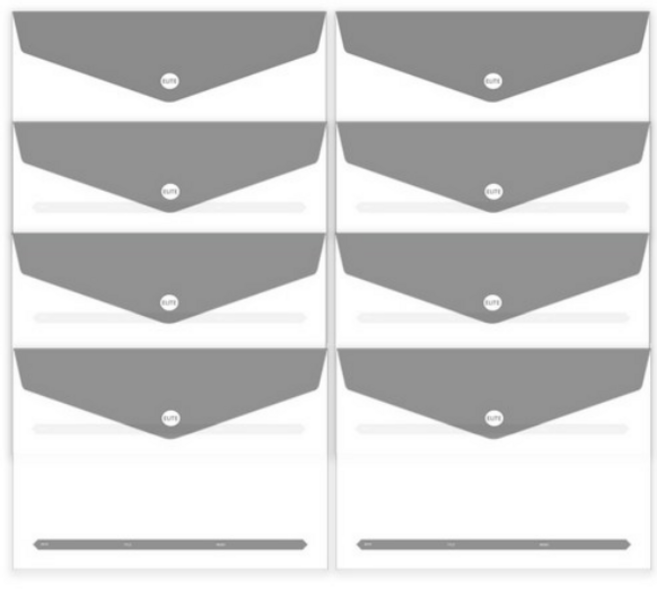 투영디자인 엘리트 포켓 봉투화일, 회색, 24개