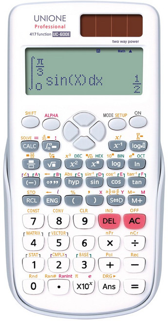 유니원 공학용계산기 화이트, UC-600E, 1개