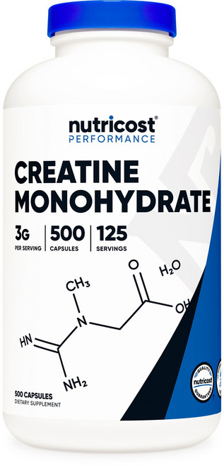 nutricost 一水肌酸膠囊, 500錠, 1個