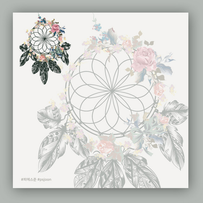 피에스준 예쁜 떡메모지 디자인 모음 메모지, 1개, 떡메 108. 플라워 드림캐쳐